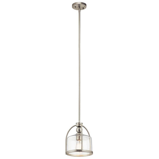 KICHLER 42798NI 9.5" 1 Light Mini Pendant Brushed Nickel