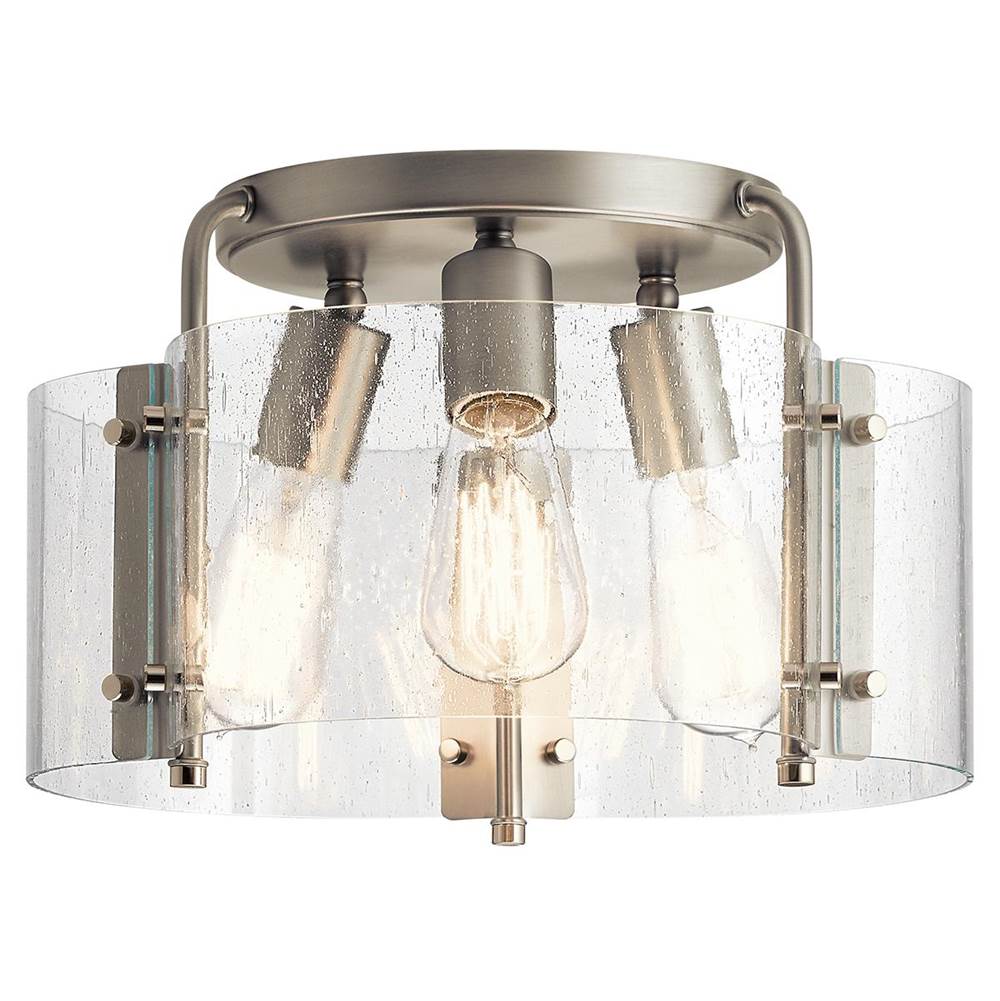 KICHLER 42954NI Thoreau 14" 3 Light Semi Flush Brushed Nickel
