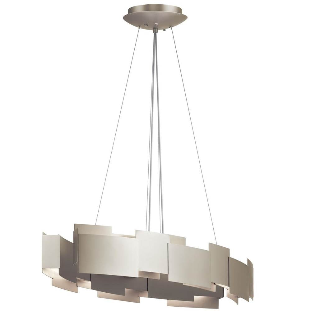KICHLER 42993SNLED Moderne 16.25 inch LED Oval Chandelier/Pendant in Satin Nickel