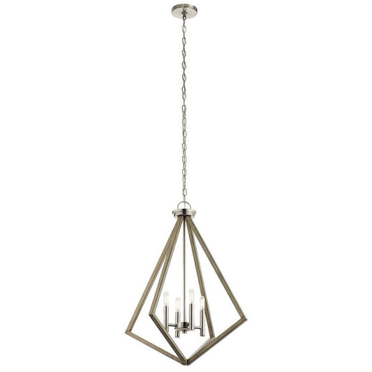 KICHLER 43034DAG Deryn 24.25" 4 Light Chandelier Distressed Antique Grey