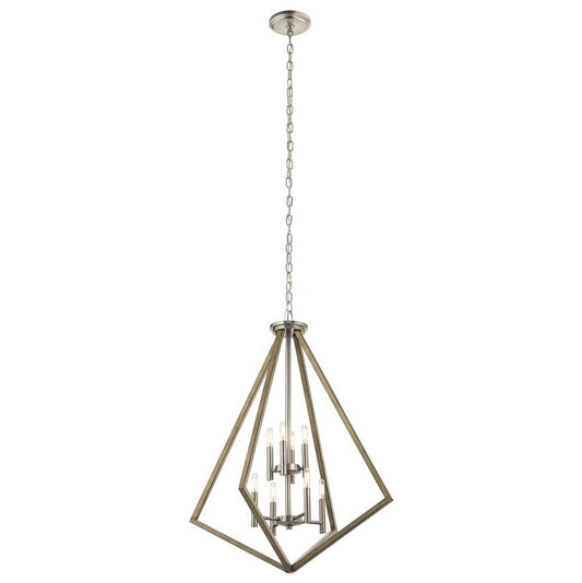 KICHLER 43036DAG Deryn 24" 8 Light 2 Tier Chandelier Distressed Antique Grey
