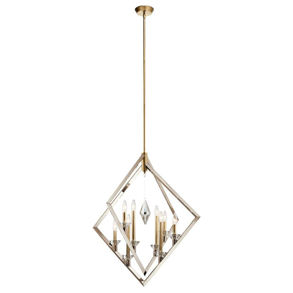 KICHLER 43052PN Layan 8 Light Foyer Pendant Polished Nickel