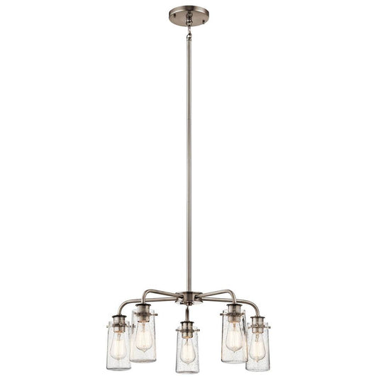 KICHLER 43058CLP Braelyn 11.25" 5 Light Chandelier with Clear Seeded Glass Classic Pewter