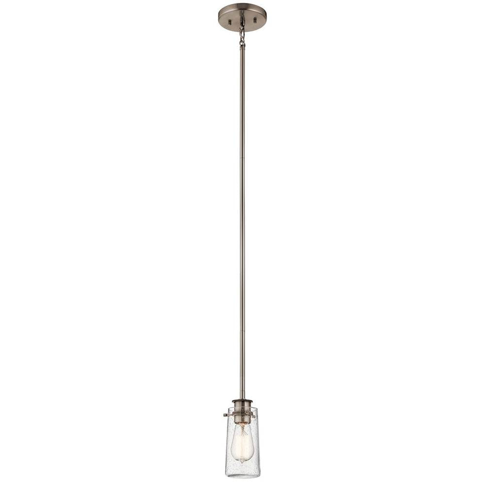 KICHLER 43060CLP Braelyn 8.5" 1 Light Mini Pendant with Clear Seeded Glass Classic Pewter
