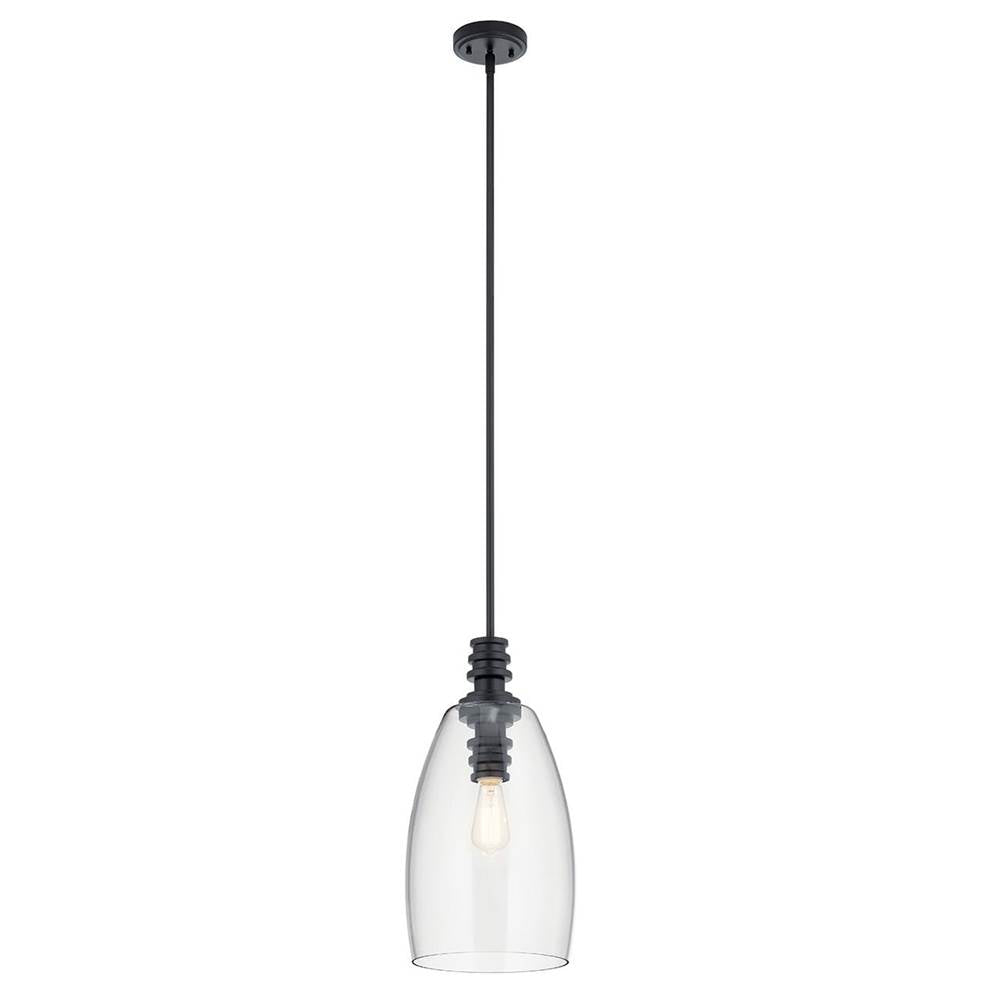 KICHLER 43090BK Lakum 1 Light Pendant Classic Black