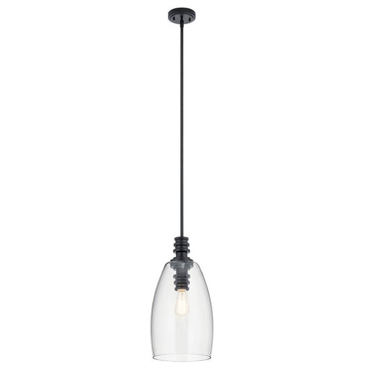 KICHLER 43090BK Lakum 1 Light Pendant Classic Black