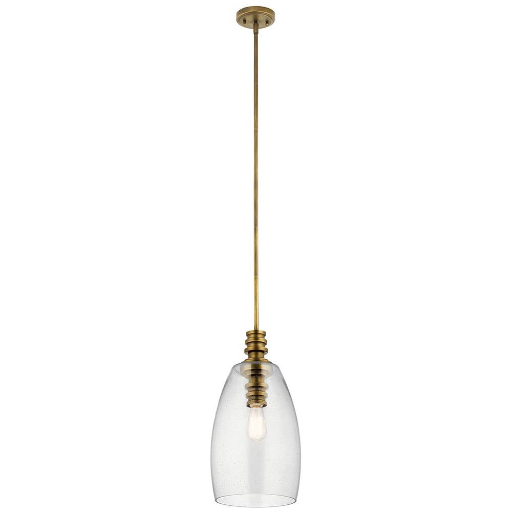 KICHLER 43090NBR Lakum 1 Light Pendant Natural Brass