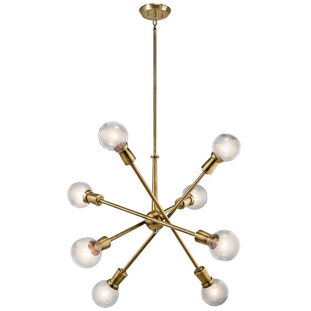 KICHLER 43118NBR Armstrong 26" 8 light Chandelier Natural Brass
