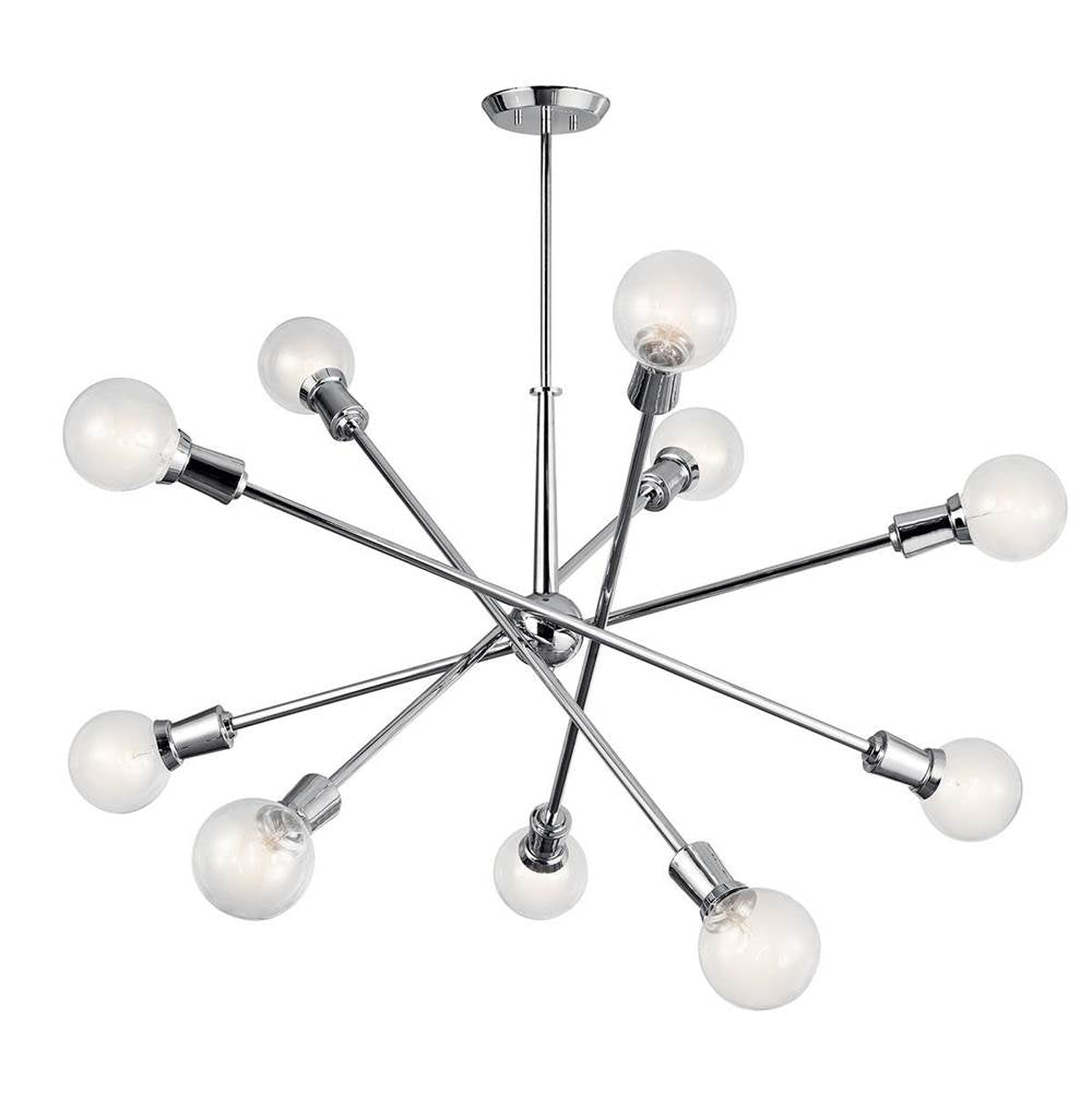 KICHLER 43119CH Armstrong 53.5" 10 Light Chandelier in Chrome