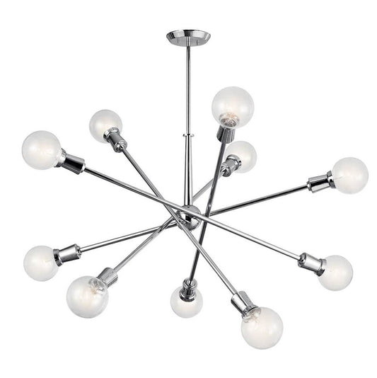 KICHLER 43119CH Armstrong 53.5" 10 Light Chandelier in Chrome