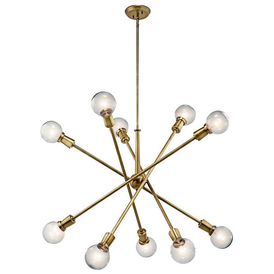 KICHLER 43119NBR Armstrong 53.5" 10 Light Chandelier in Natural Brass