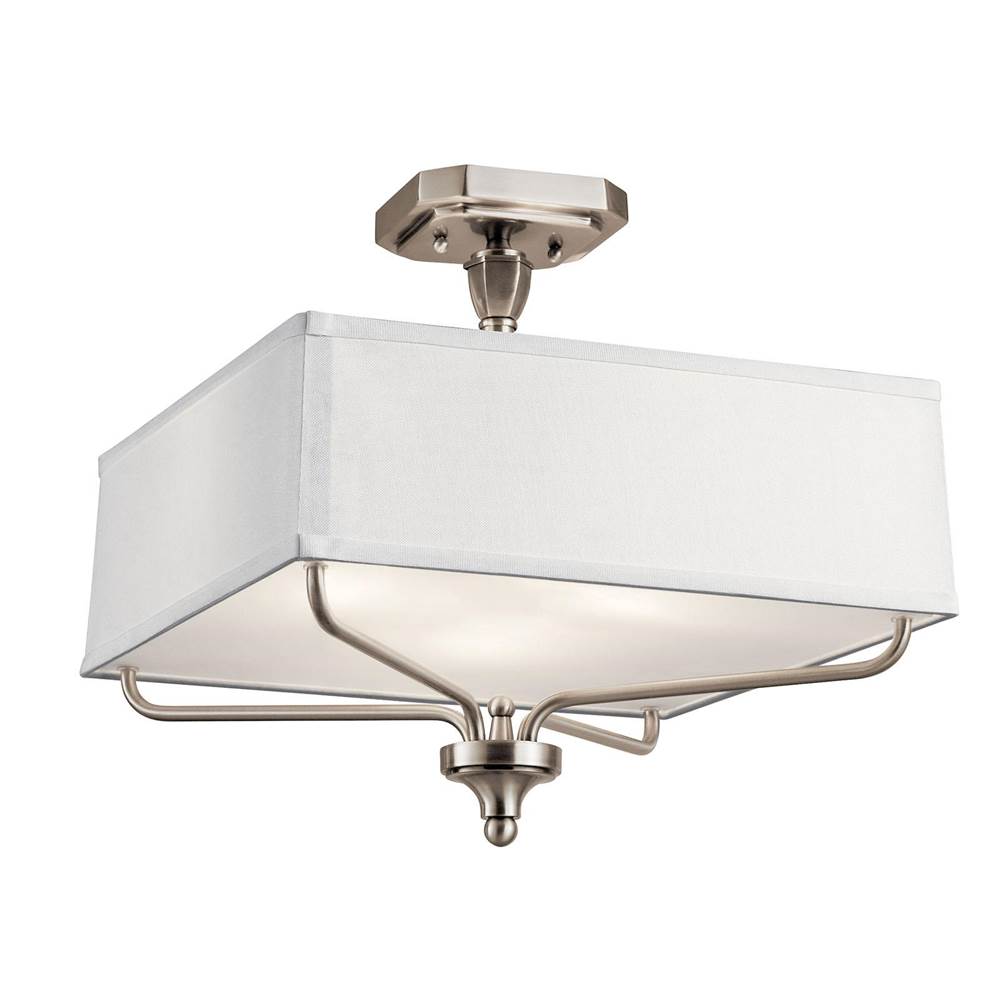 KICHLER 43309CLP Arlo 3 Light Semi Flush Classic Pewter