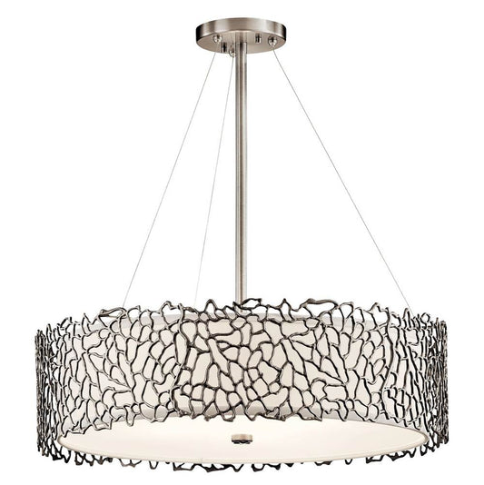 KICHLER 43347CLP Silver Coral 4 Light Chandelier / Pendant Clasic Pewter