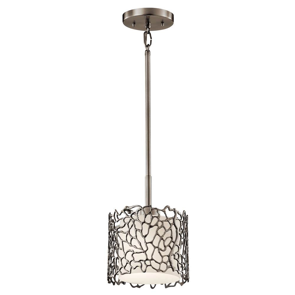 KICHLER 43349CLP Silver Coral 1 Light Mini Pendant - Classic Pewter