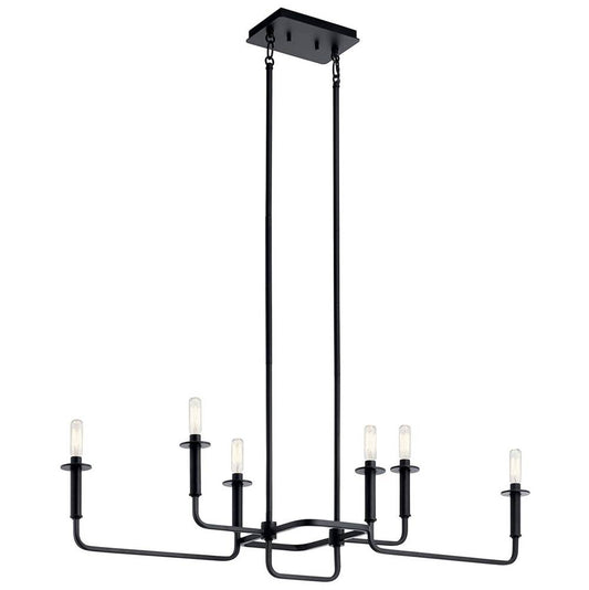 KICHLER 43362BK Alden 17.5" Linear Chandelier in Black