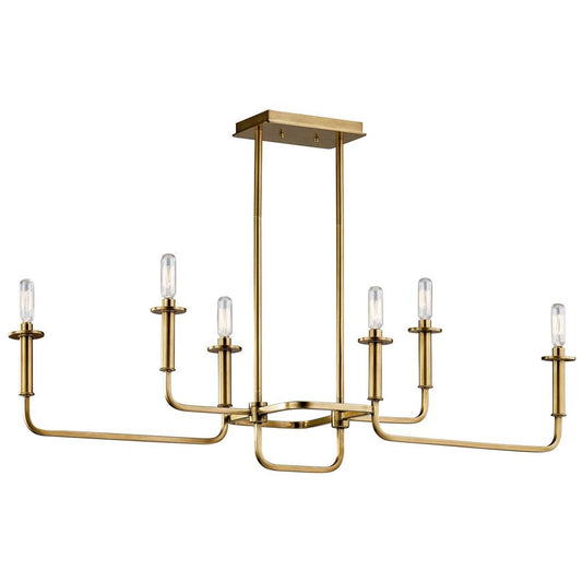 KICHLER 43362NBR Alden 17.5" Linear Chandelier in Natural Brass