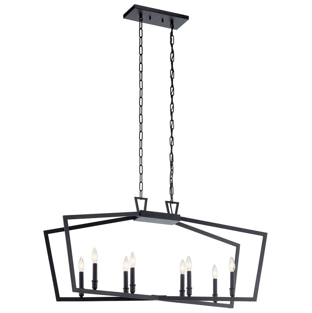 KICHLER 43494BK Abbotswell 8 Light Linear Chandelier Black