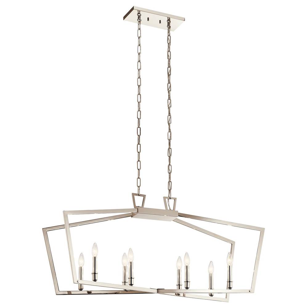 KICHLER 43494PN Abbotswell 8 Light Linear Chandelier Polished Nickel