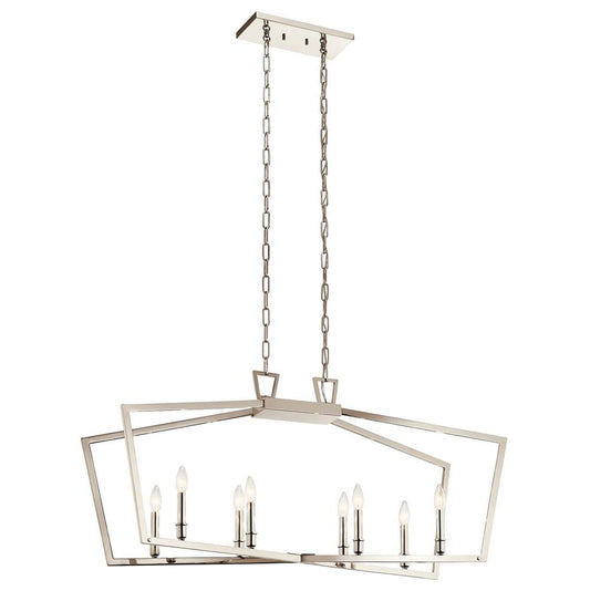 KICHLER 43494PN Abbotswell 8 Light Linear Chandelier Polished Nickel