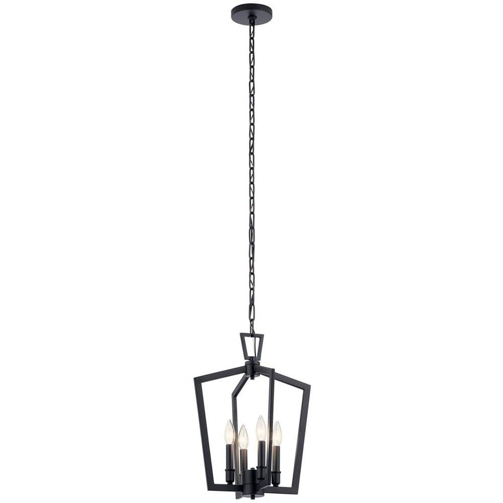 KICHLER 43498BK Abbotswell 19 inch 4 Light Pendant in Black