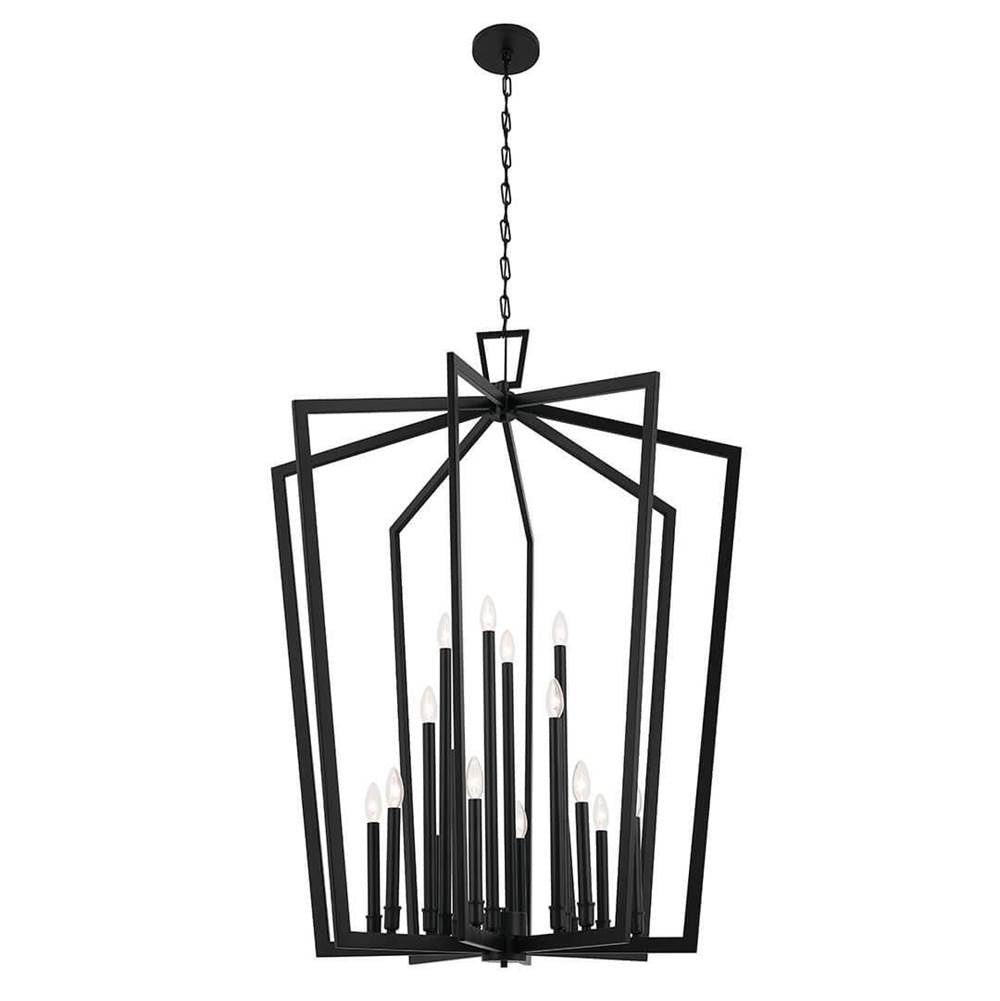KICHLER 43499BK Abbotswell 49 Inch 16 Light Foyer Pendant in Black