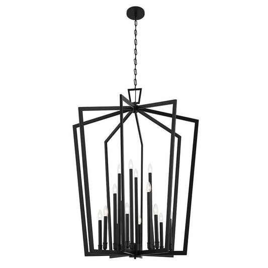 KICHLER 43499BK Abbotswell 49 Inch 16 Light Foyer Pendant in Black