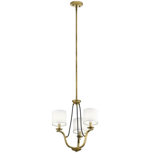 KICHLER 43531NBR Thisbe 18" 3 Light Mini Chandelier Natural Brass