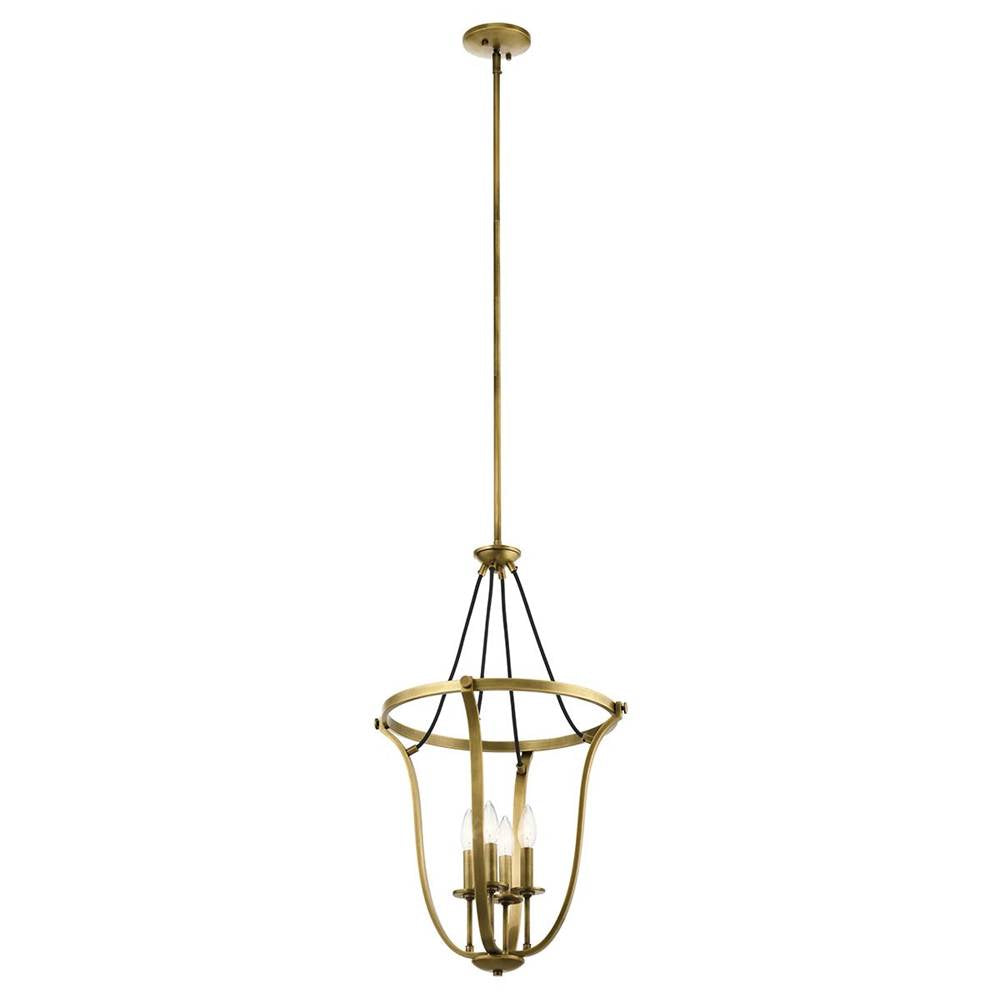 KICHLER 43535NBR Thisbe 29.25" 4 Light Foyer Pendant Natural Brass