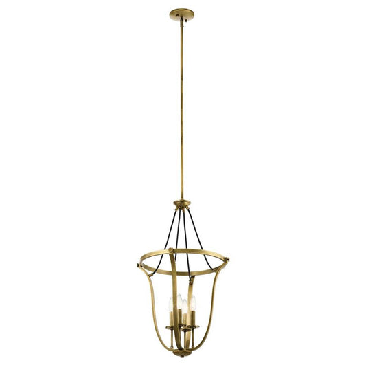 KICHLER 43535NBR Thisbe 29.25" 4 Light Foyer Pendant Natural Brass
