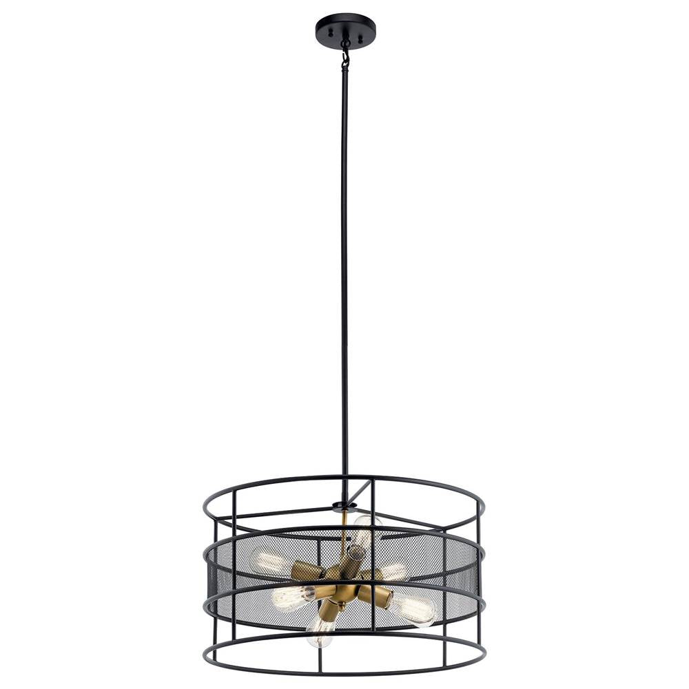 KICHLER 43594BK Piston 6 Light Pendant Black
