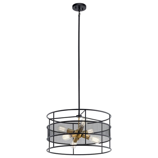 KICHLER 43594BK Piston 6 Light Pendant Black