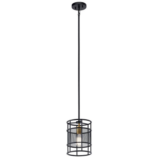 KICHLER 43597BK Piston 1 Light Mini Pendant Black