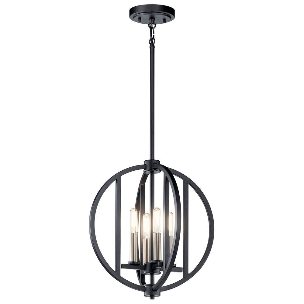 KICHLER 43642BK Samural 4 Light Mini Chandelier Black