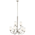 KICHLER 43666NI Aubrey 31.25" 9 Light 2 Tier Chandelier with Satin Etched Cased Opal in Brushed Nickel