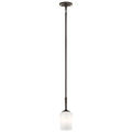 KICHLER 43668OZ Aubrey 12.75" 1 Light Mini Pendant with Satin Etched Cased Opal in Olde Bronze