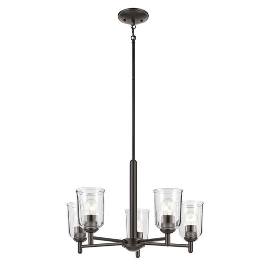 KICHLER 43671OZCLR Shailene 15.25" 5-Light Chandelier with Clear Glass in Olde Bronze