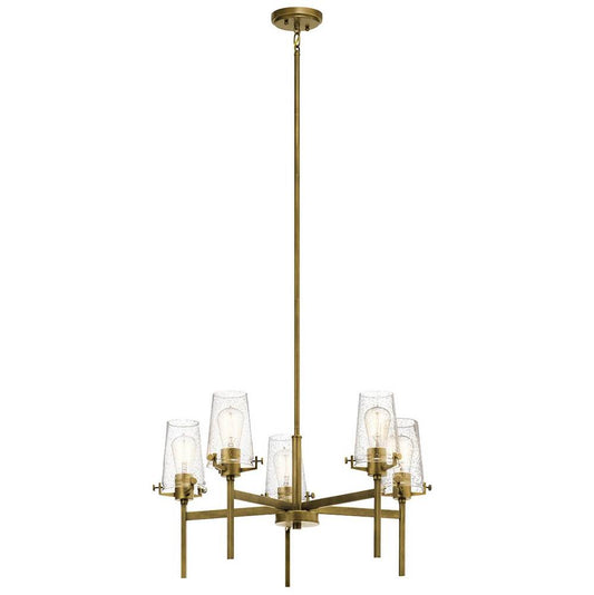 KICHLER 43694NBR Alton 27" 5 Light Chandelier Natural Brass