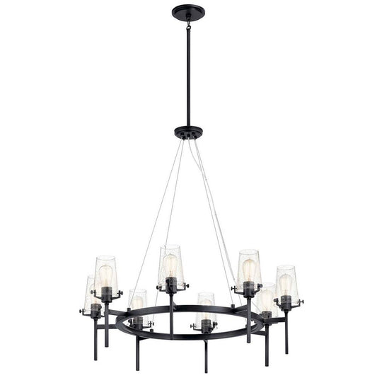 KICHLER 43695BK Alton 38" 8 Light Chandelier Chrome