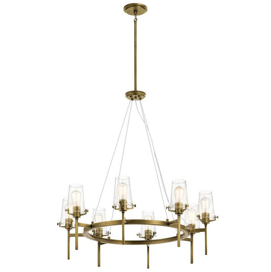 KICHLER 43695NBR Alton 38" 8 Light Chandelier Natural Brass