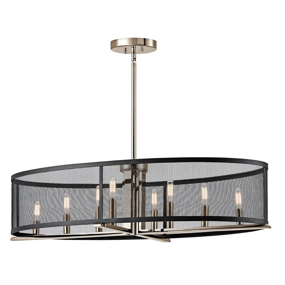 KICHLER 43712PN Titus 8 Light Oval Chandelier Polished Nickel