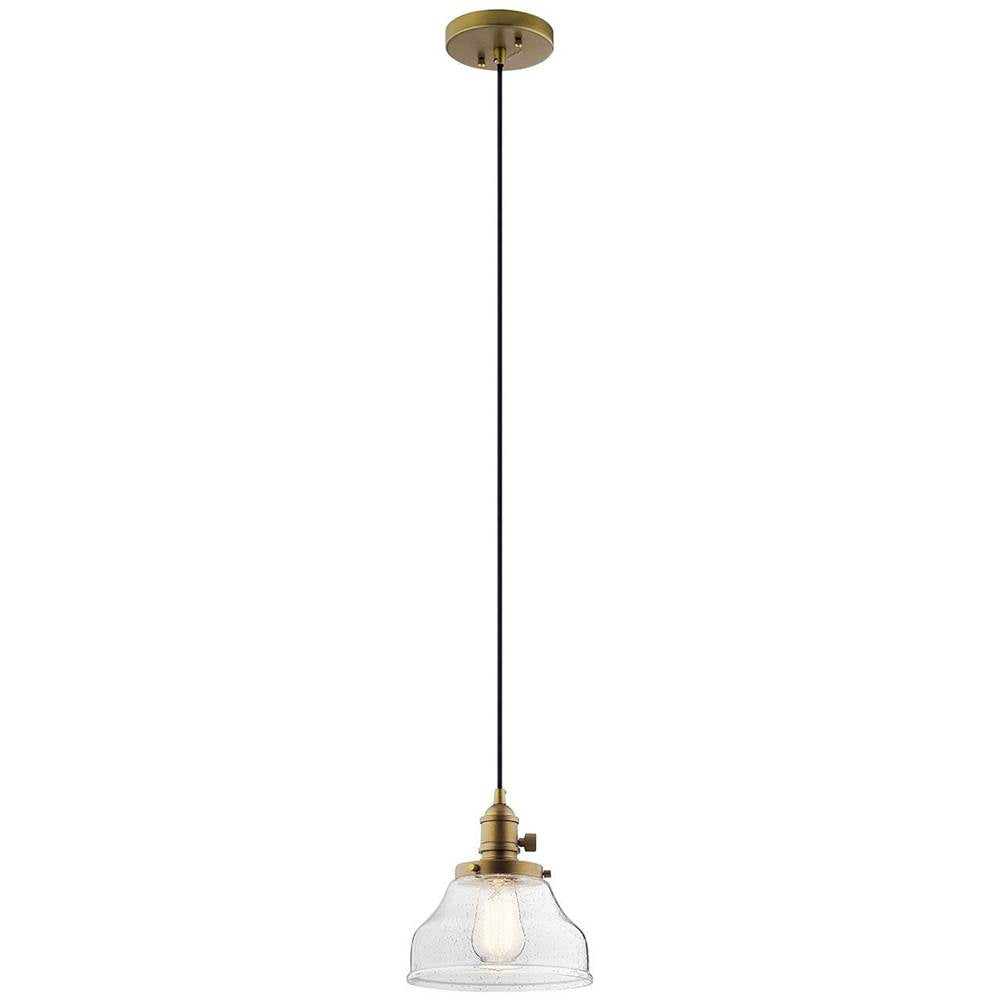 KICHLER 43850NBR Avery 1 Light Bell Mini Pendant Natural Brass