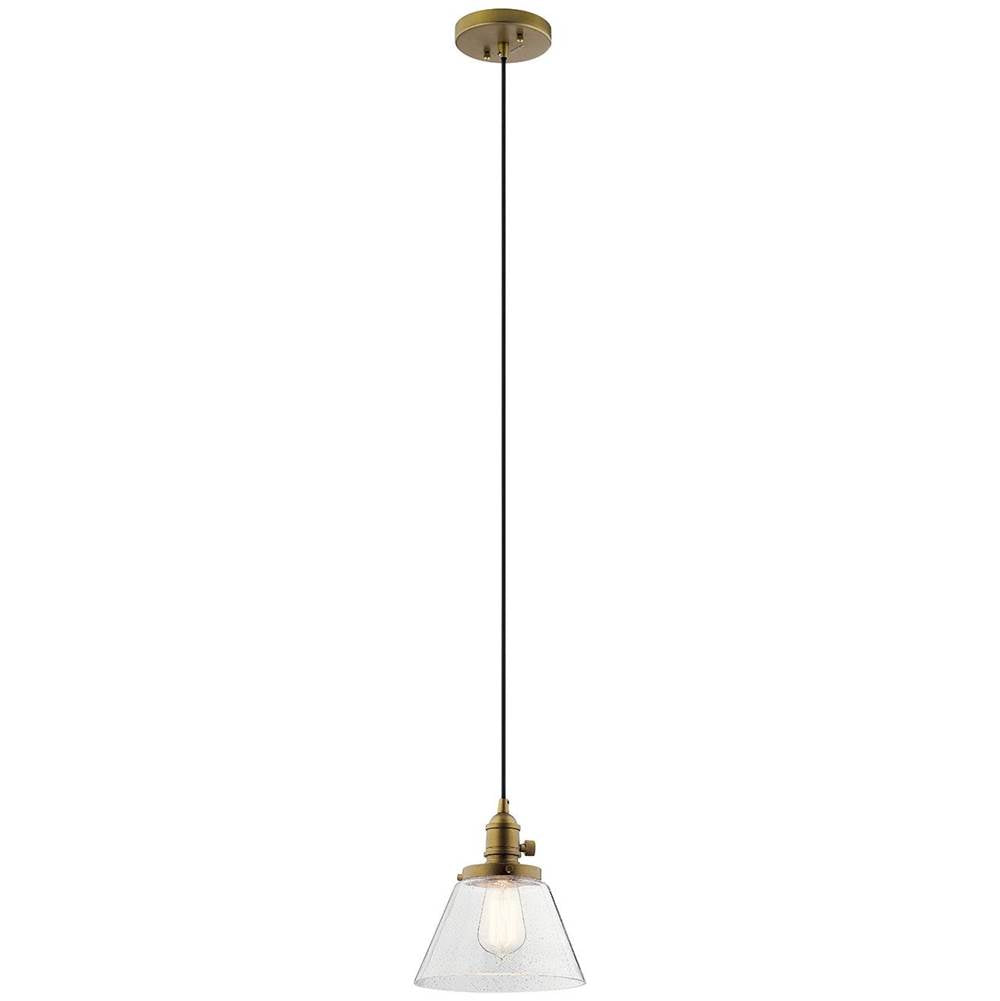 KICHLER 43851NBR Avery 1 Light Cone Mini Pendant Natural Brass