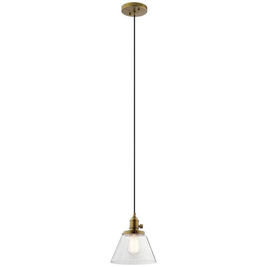 KICHLER 43851NBR Avery 1 Light Cone Mini Pendant Natural Brass