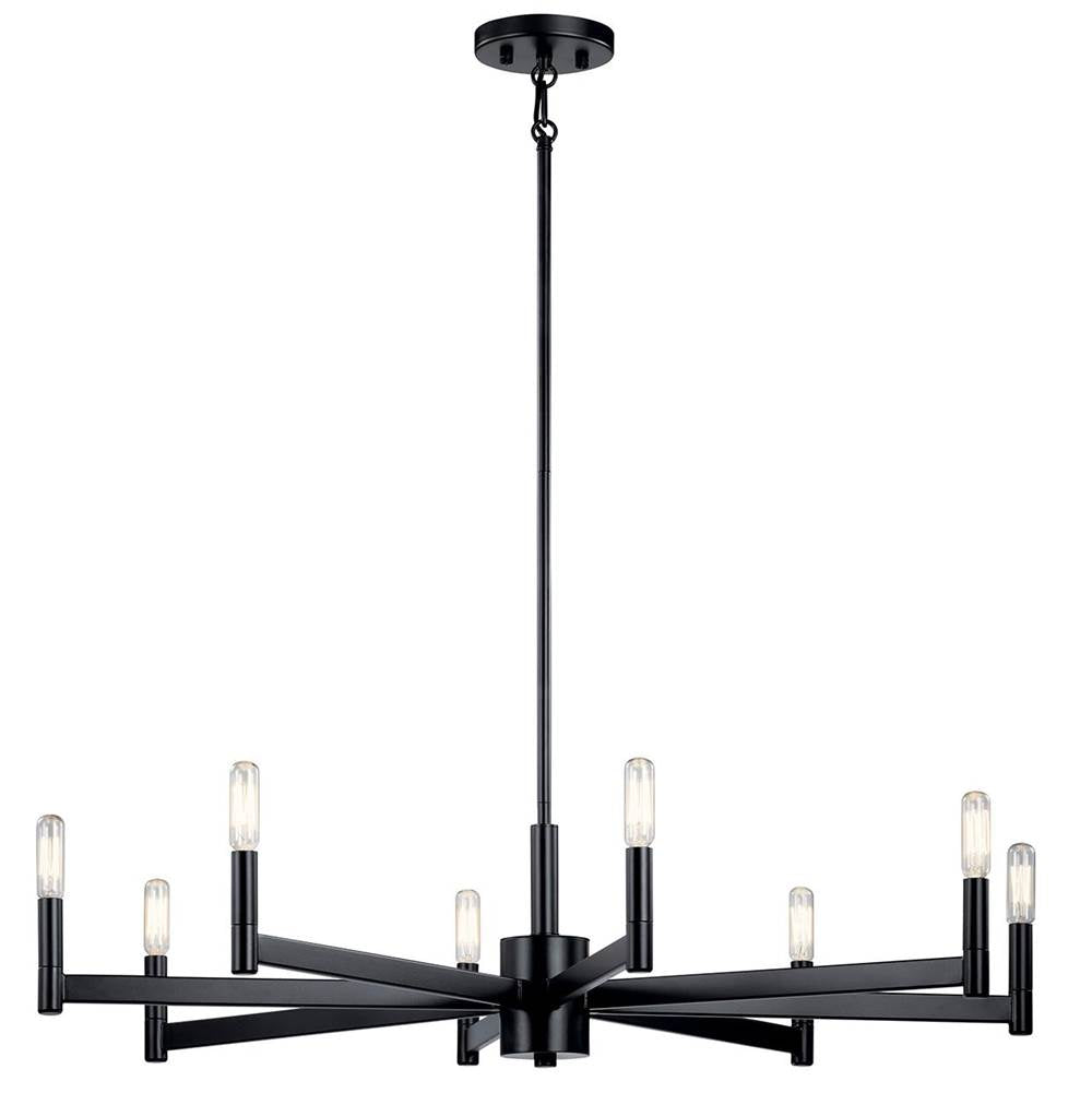 KICHLER 43857BK Erzo 8 Light Chandelier Black