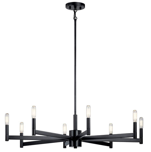 KICHLER 43857BK Erzo 8 Light Chandelier Black