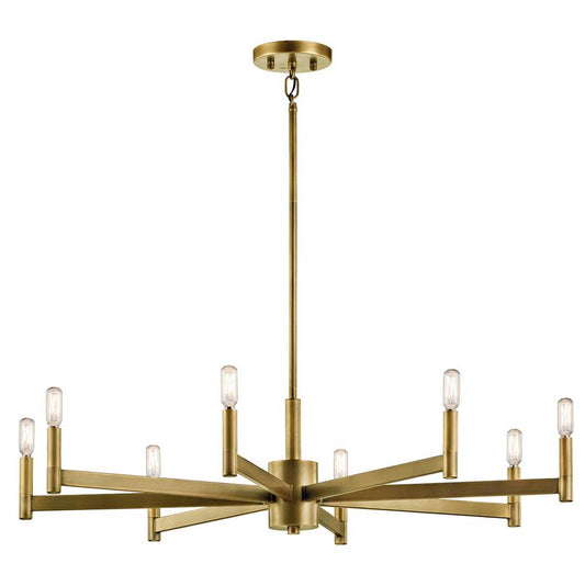 KICHLER 43857NBR Erzo 9.25" 8 Light Chandelier in Natural Brass