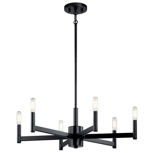 KICHLER 43859BK Erzo 6 Light Chandelier Black