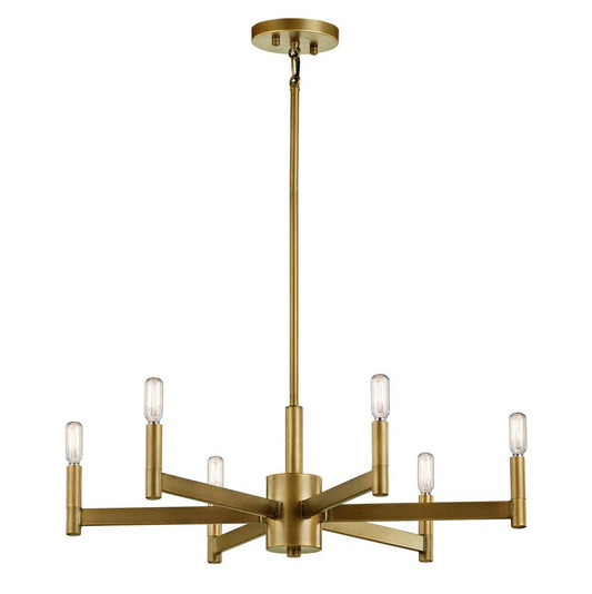 KICHLER 43859NBR Erzo 9.25" 6 Light Chandelier in Natural Brass