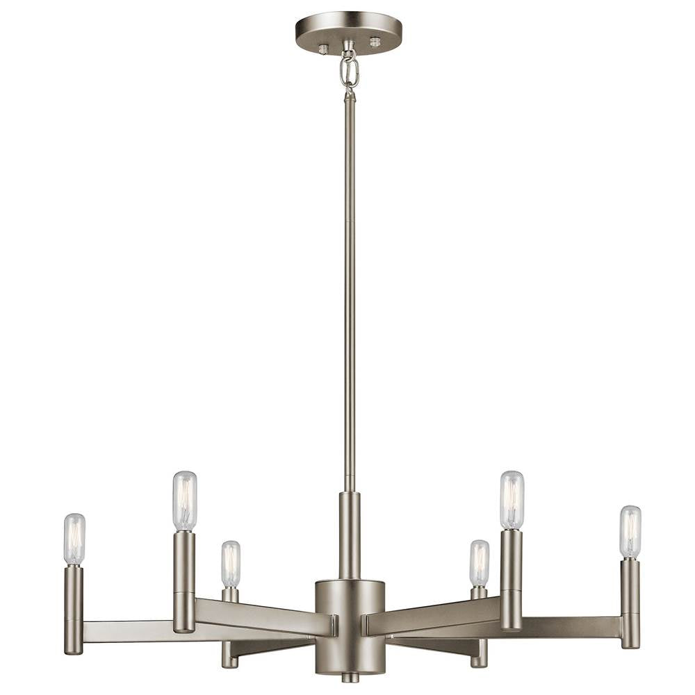 KICHLER 43859SN Erzo 9.25" 6 Light Chandelier in Satin Nickel