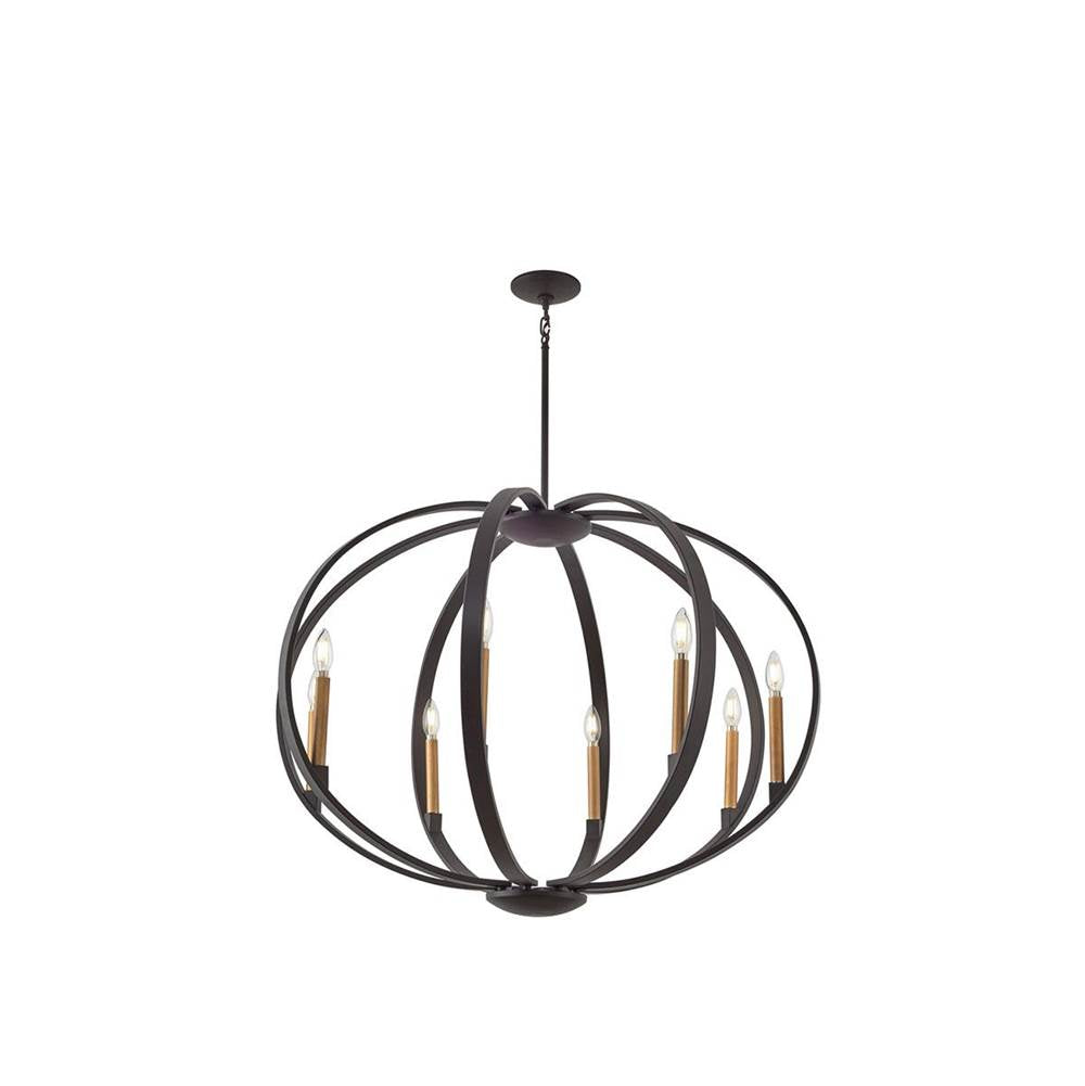 KICHLER 43872OZ Elata 26.5" 8 Light Chandelier in Olde Bronze with Natural Brass accents
